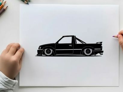 Silhouette of a sleek black sports car with distinctive design features