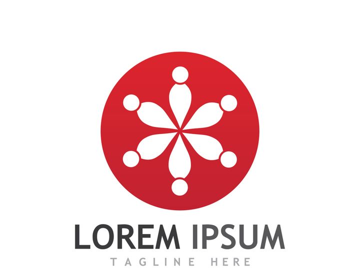 Community of people logo design with creative idea.