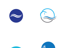 Ocean water wave wave logo design.