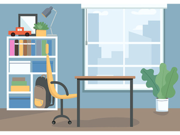 Childrens bedroom flat color vector illustration preview picture