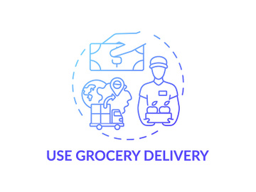 Using grocery delivery concept icon preview picture