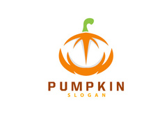 Pumpkin Logo, Pumpkin Vector, Healthy Vegetable Fruit