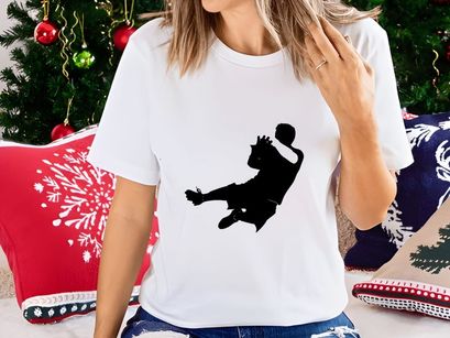 A black silhouette of a person jumping in mid air with arms raised