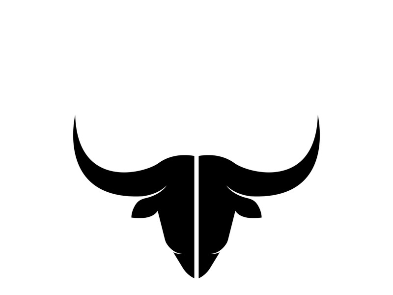 Retro vintage bull head horns logo design.