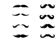 Moustache set icons for barber logo  barber shop and retro design