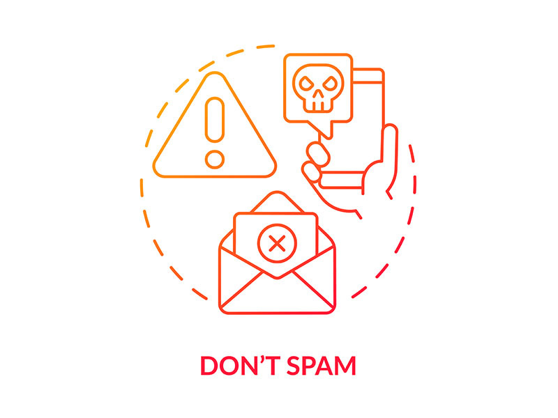 Do not spam red gradient concept icon