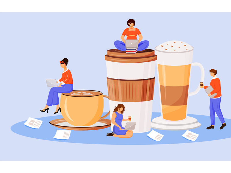 Coffee culture flat concept vector illustration