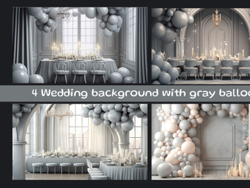 Wedding background with gray balloons preview picture