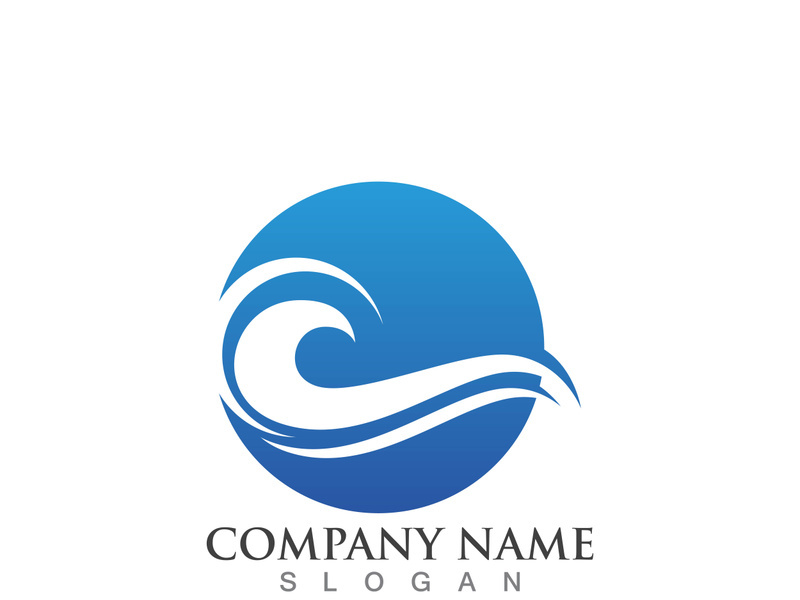 Water wave icon vector illustration design logo