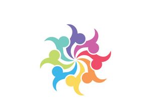 community logo design colorful with  logo vector icon