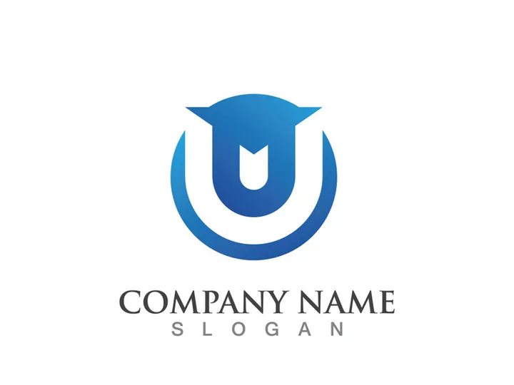 U letter logo alphabet design icon for company