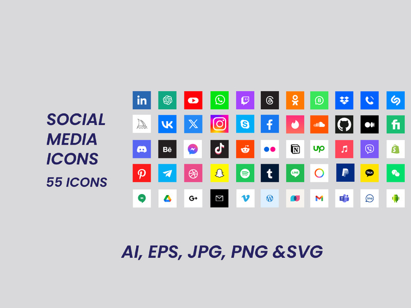 Popular social media icons