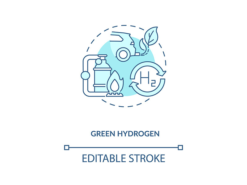 Green hydrogen concept icon