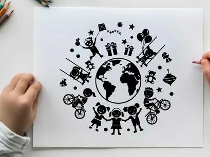 global family diversity flat design vector illustration