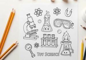 Toy science lab equipment vector illustration flat design