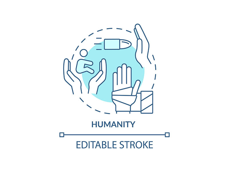 Humanity turquoise concept icon