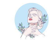 Line Art Flower Drawing Women