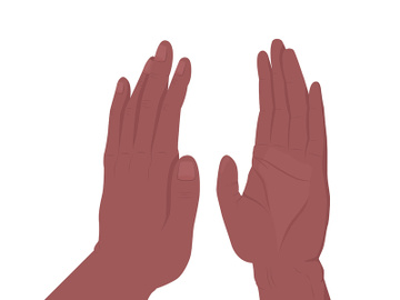 High five semi flat color vector hand gesture preview picture