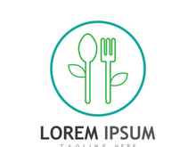 Spoon and fork logo design.