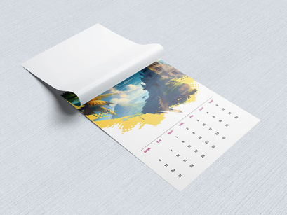 A3 Wall Calendar With Hook Mockups