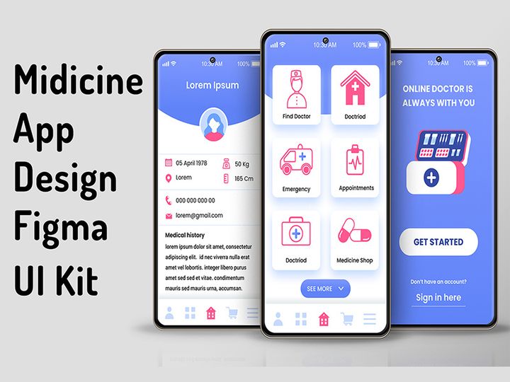 Medicine Doctor Flat App Design Figma Source File