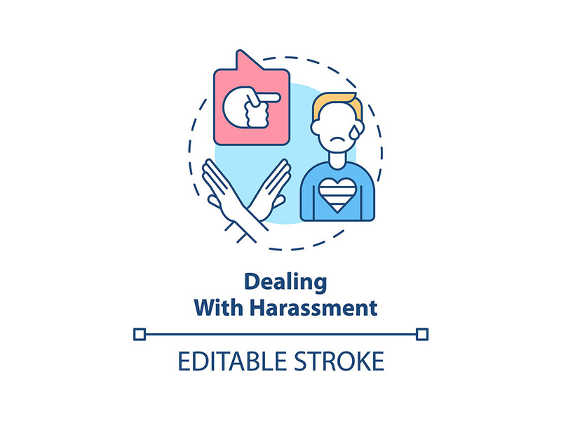 Dealing with harassment concept icon