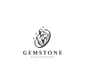 Gemstone modern logo design template for jewelry, boutique and wedding business preview picture