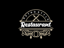 Restaurant Logo, Vintage Retro Business Typography Design