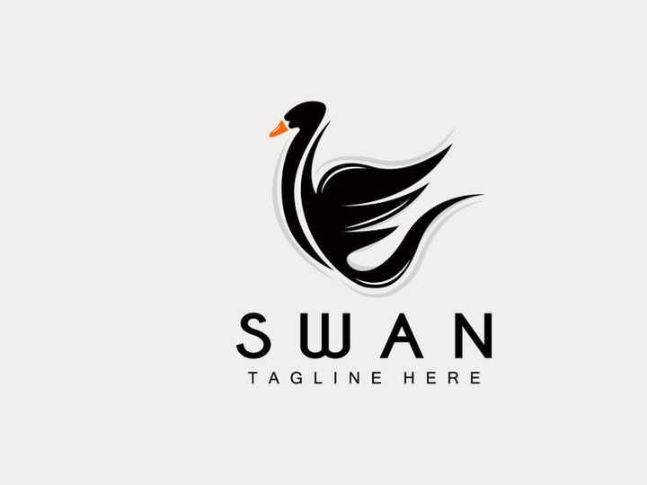Swan Logo, Bird Animal Design, Duck Logo, Product Brand Label Vector