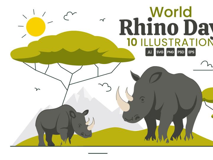 10 World Rhino Day Illustration