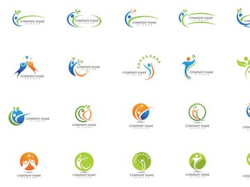 Healt people life leaf logo vector preview picture
