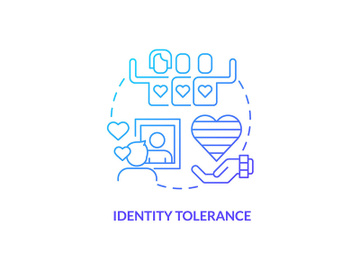 Identity tolerance blue gradient concept icon preview picture