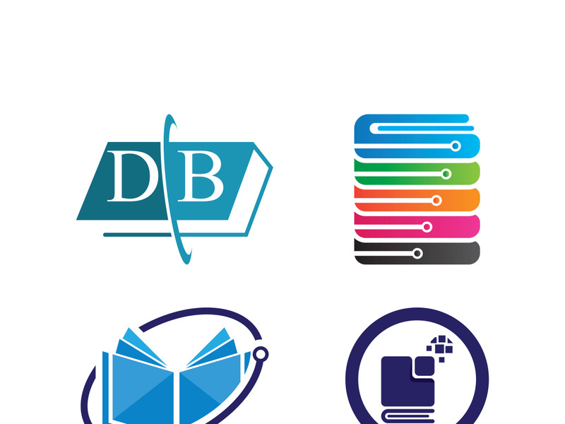 Digital book logo technology vector icon design