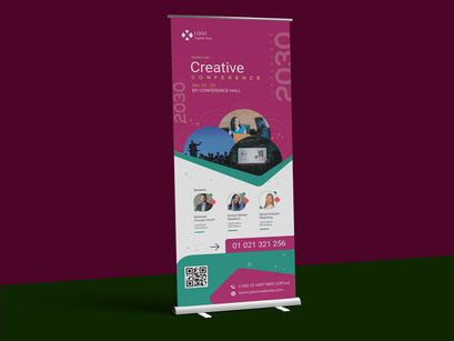 Conference  Roll-up Banners Template.