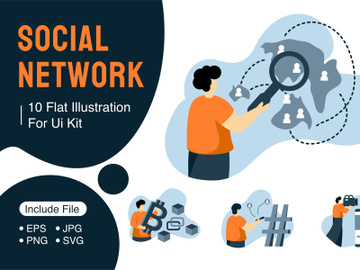 social network business Flat illustration preview picture