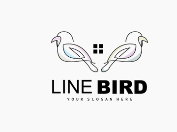 Bird Logo, Vector Hummingbird, Simple Simple line Style Design, Bird Wings Icon Product Brand preview picture