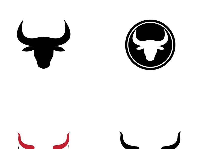 Vintage bull head horns logo
