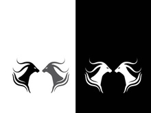 Goat logo template vector icon illustration design