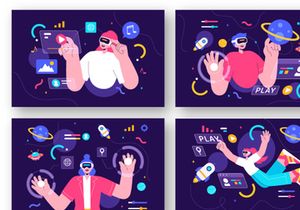 9 Virtual Reality Metaverse Illustration