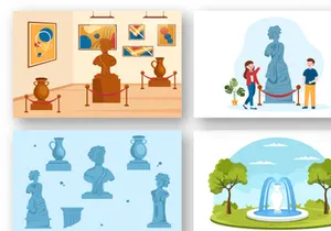 10 Contemporary Art Abstract Sculptures Illustration