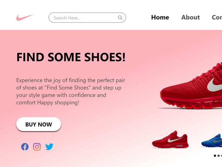 Shoes Shopping E-Commerce Landing Page Adobe XD