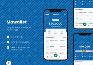 Billetera móvil de diseño digital - Mawallet