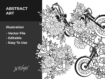 Flower x Motorcycle art Vector Bundle preview picture