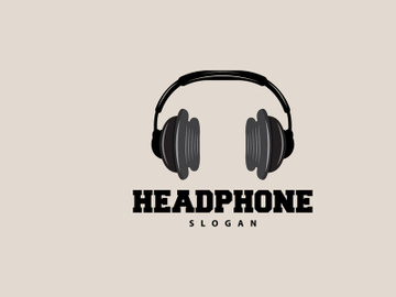 Headset Logo Design Simple Headset Gamer Illustration Template preview picture