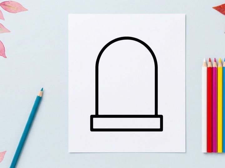 Minimalist black metal door knocker isolated on white. Simple arched entry hardware for home decor and security.