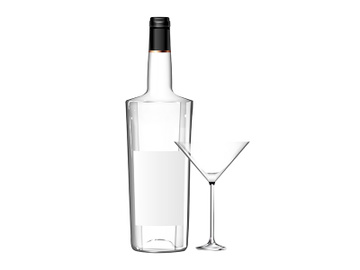 Empty martini bottle realistic product vector design preview picture