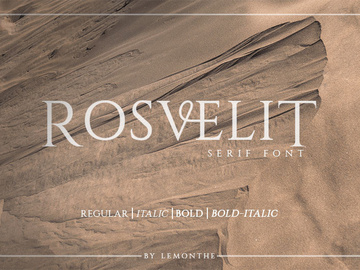 RosveliT Ligature serif font preview picture