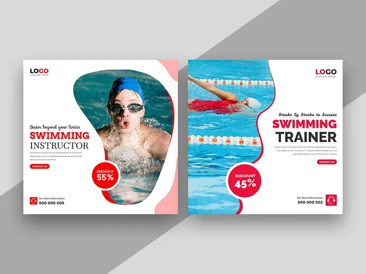 Swimming Training School Social Media Post