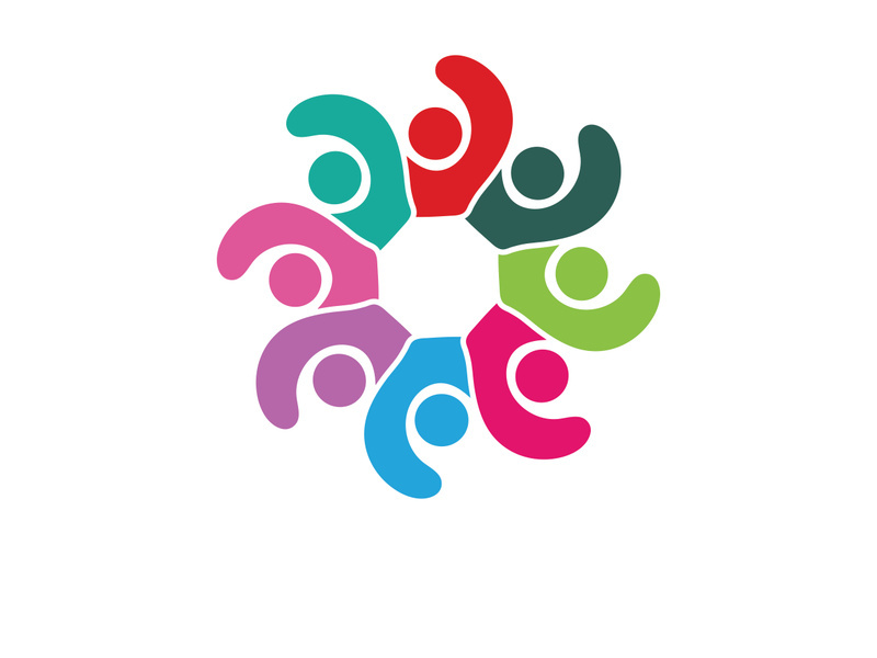 Community peole team group colorful logo
