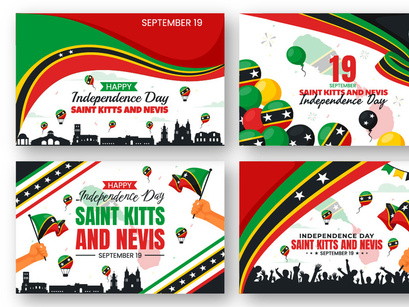 12 Independence Day Saint Kitts and Nevis Illustration